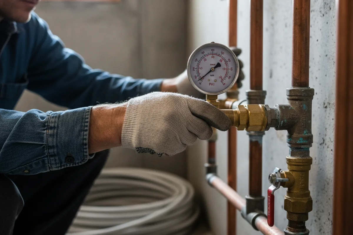 Pressure testing a repaired line during Water Line Repair in Rixeyville